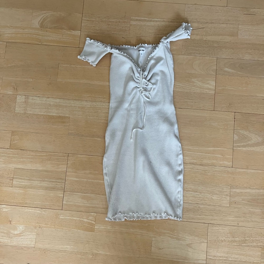 Revolve-super down white dress size small